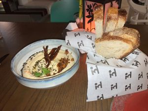 Hummus  at Thalatheen  in Doha