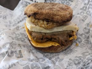 Maple crunch sandwich (sausage) at Odd Burger in London