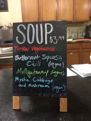 Daily soups made from scratch. Vegan options! at Health Hutt in Norton Shores