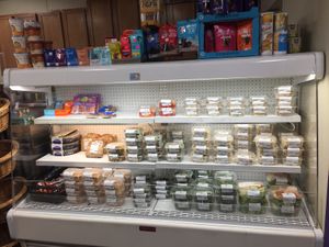 The full deli case of grab n' go yummies. at Health Hutt in Norton Shores
