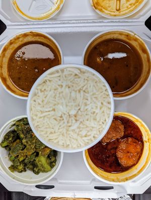 Vegan thali. at Swad in Austin