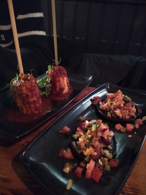 The vegan corn (quite spicy!) and Arroz at Sangria in Galway