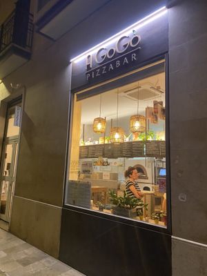 Street view, plus the lovely Carmen! at A GoGò Pizzabar in Mallorca