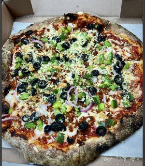 Vegan Supreme Pizza   at DeFazio's Pizzeria in Troy