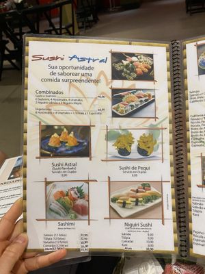 Menu at Sushi Astral in Alto Paraiso