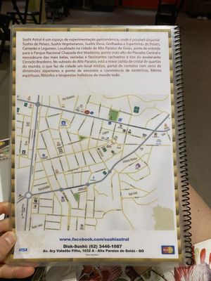 Menu at Sushi Astral in Alto Paraiso