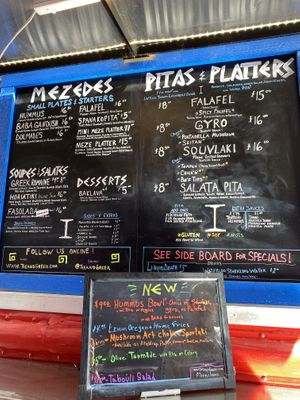 Menu  at Theano Vegan Greek & Mediterranean in Austin