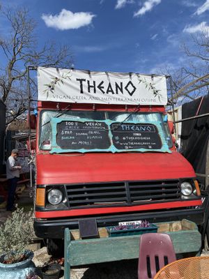 Menu/truck   at Theano Vegan Greek & Mediterranean in Austin