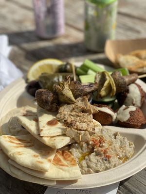 Meze plate   at Theano Vegan Greek & Mediterranean in Austin