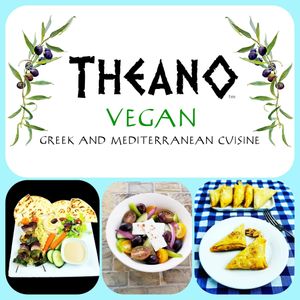 Theano Vegan Greek! Follow us online @theanogreek or the web www.TheanoGreek.com
 at Theano Vegan Greek & Mediterranean in Austin