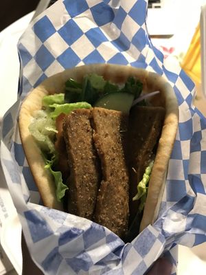 Seitan gyro. Yummmm very reminiscent but no animals harmed ☺️  at Theano Vegan Greek & Mediterranean in Austin