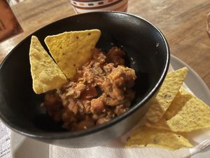 Refried beans & chips 💪🏼  at Chihuahua in Dubrovnik