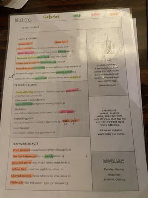 Vegan in orange at Bivouac Canteen & Bar in Perth