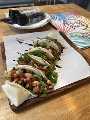 Vegan tacos  at Rocxi Beach in Langebaan
