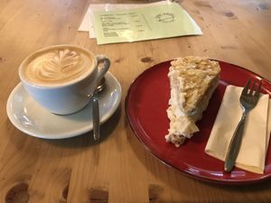 Vegan Bienenstich cake  at Tiny Soul Cafe & Deli in Kochel Am See