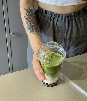 Matcha bubble tea  at Twinkle in Kharkiv