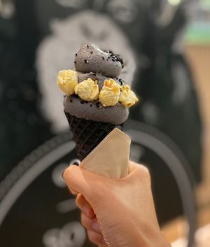 Premium sesame soft serve cone at So Coco in Hong Kong Island