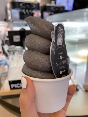 Black sesame soft serve   at So Coco in Hong Kong Island