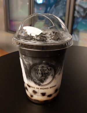 Charcoal Coconut Milk Boba 黑糖珍珠竹炭有機椰子奶 (Vegan) at So Coco in Hong Kong Island