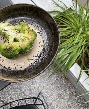 Broccoli with mushroom sauce  at Jord  in Kharkiv