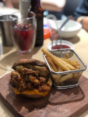 Salty fish bagel at Root Vegan - 本原純素 in Hong Kong Island