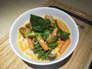 Red curry tempeh at Root Vegan - 本原純素 in Hong Kong Island