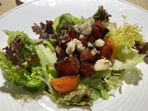 Smoked cheese watermelon salad  at Root Vegan - 本原純素 in Hong Kong Island