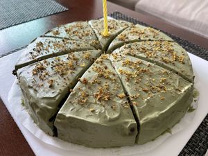 Matcha slice cake (chocolate sponge and matcha cream)  at Root Vegan - 本原純素 in Hong Kong Island