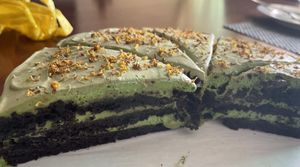 Matcha slice cake (chocolate sponge and matcha cream)  at Root Vegan - 本原純素 in Hong Kong Island