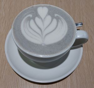 Sesame Ginger Soymilk 黑芝麻薑汁豆奶 at Root Vegan - 本原純素 in Hong Kong Island