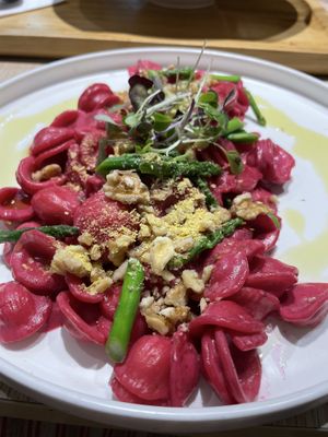 Beetroot orecchiette- creamy and delicious  at Root Vegan - 本原純素 in Hong Kong Island