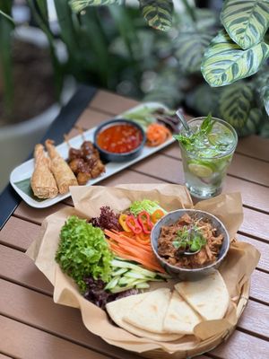 Vegan Rendang, Thai Platter, Mint Lime Soda  at Root Vegan - 本原純素 in Hong Kong Island
