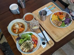 Chicken Teriyaki rice with mini Oden
Buddha energy bowl at Root Vegan - 本原純素 in Hong Kong Island