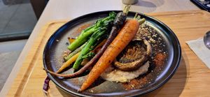 Main of lunch combo...grilled veggies with bean purree at Root Vegan - 本原純素 in Hong Kong Island