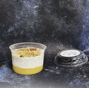 Chia dessert with mango purée  at Barsalata in Kharkiv