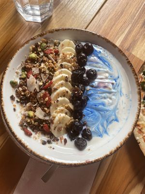 Vegan yogurt bowl   at Naked and Sated - Maestro Victoria in Madrid