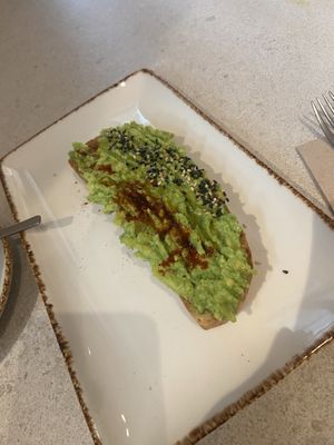 Tosta with avocado   at Naked and Sated - Maestro Victoria in Madrid