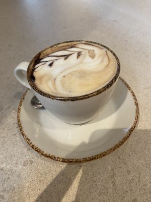 Tasty soy cappuccino   at Naked and Sated - Maestro Victoria in Madrid