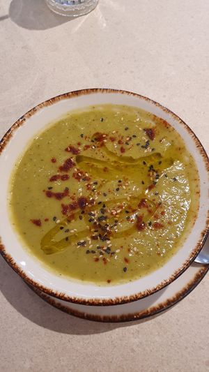 Deliciosa sopa de Calabacin con puero at Naked and Sated - Maestro Victoria in Madrid