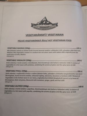 Menue 3 at Everest in Znojmo