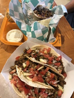 Tacos and jerk burrito at Natuurlik in Boynton Beach