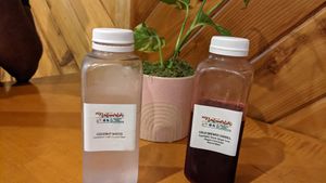 Coconut water and sorrel drinks. Hard to pick among so many great choices. at Natuurlik in Boynton Beach