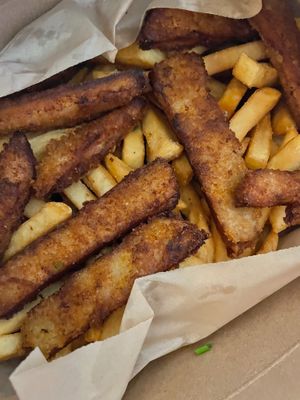 Chiken strips and fries. at Natuurlik in Boynton Beach