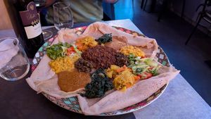 Absolutely brilliant food, best we've had in our 5 days in Geneva, wouldn't recommend anywhere else #Veganuary at Little Ethiopia in Geneva