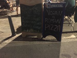 “Vegan pizza" at Caffe Galeria in Piran
