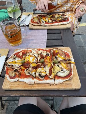  Vegan Pizza withVegetables. at Caffe Galeria in Piran