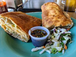 Scallion pancake at Veggie Heaven in Austin