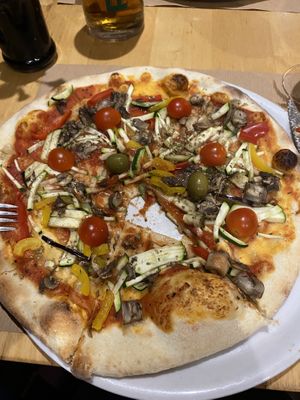 I attacked the middle before I remembered to take a photo!  at Pizzeria Desetka in Cavtat