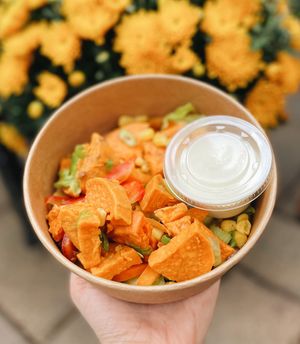 Roasted sweet potato salad  at The Allenby Coffee Bar in Victoria