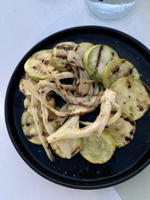 Grilled zucchini with fennel and herbs  at Rizes in Nikitas